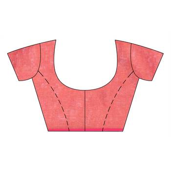 Red woven cotton saree with blouse 4