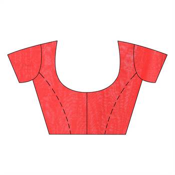 Red woven cotton saree with blouse 4