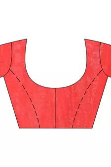 Red woven cotton saree with blouse
