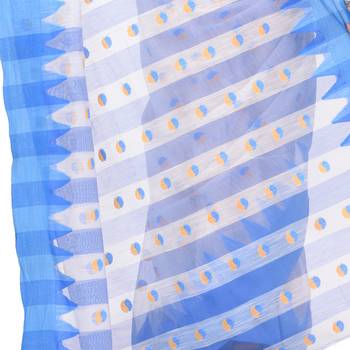 White woven cotton saree with blouse 3