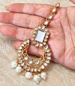 LALSO White Kundan Gold plated Maangtikka Jewelry 