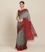 Multicolor Handloom Ikat On Cotton 