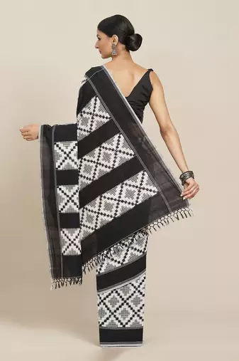 Multicolor Handloom Double Ikat On Cotton 