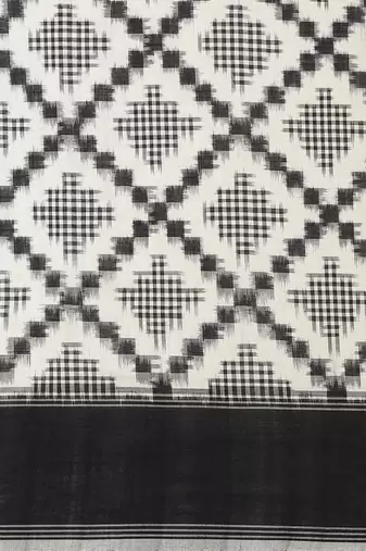 Multicolor Handloom Double Ikat On Cotton 