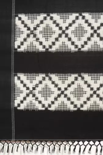 Multicolor Handloom Double Ikat On Cotton 