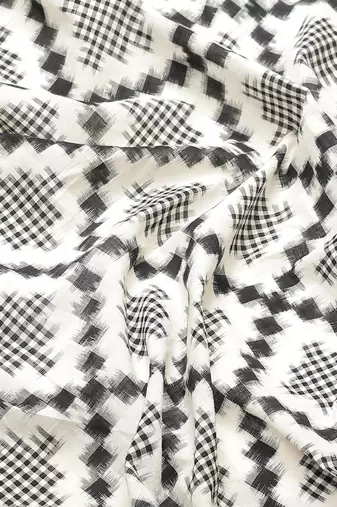Multicolor Handloom Double Ikat On Cotton 
