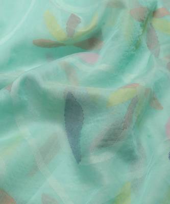 Turquoise Handloom Jamdani On Pure Resham Silk  5