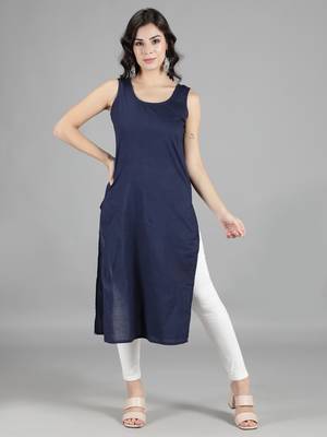 Navy-blue embroidered georgette chikankari-kurtis 6