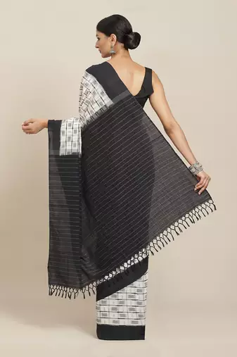 Multicolor Handloom Double Ikat On Cotton 