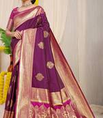 Multicolor hand woven banarasi saree with blouse