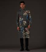 Grey Floral Printed Bundi Set