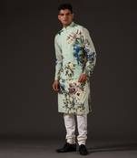 Green Floral Printed Bundi Set