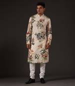 Beige Floral Printed Kurta Set