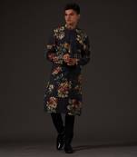 Black Floral Printed Kurta Set