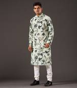Green Bird Printed Kurta Set