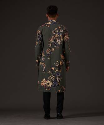 Grey Floral Printed Kurta Set 5