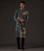 Grey Bird Printed Kurta Set