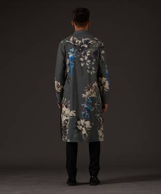 Grey Bird Printed Kurta Set 5
