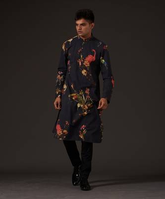 Black Bird Printed Kurta Set 2
