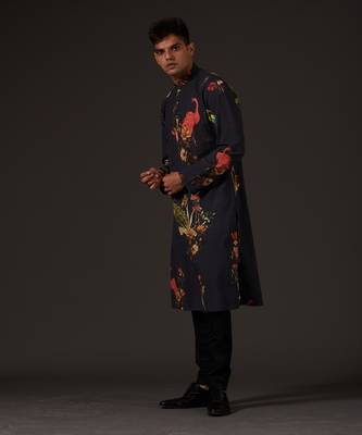 Black Bird Printed Kurta Set 3