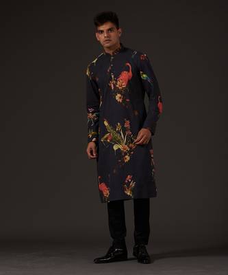 Black Bird Printed Kurta Set 4