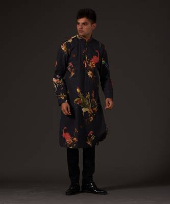 Black Bird Printed Kurta Set 1