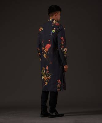 Black Bird Printed Kurta Set 7
