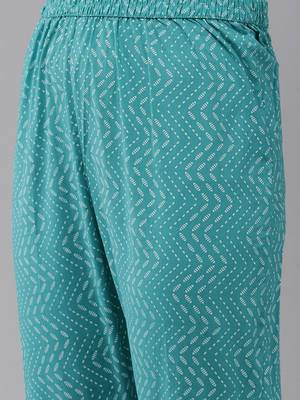 Green printed cotton ethnic-kurtis 2