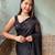 Black woven georgette saree with blouse