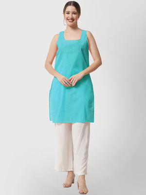 Green embroidered georgette chikankari-kurtis 4