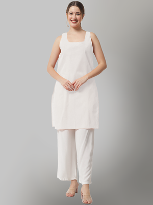 White embroidered georgette chikankari-kurtis 4