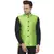 Green printed jaquard nehru-jacket