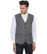 Brown plain poly cotton waist-coat