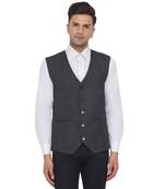 Grey plain poly cotton waist-coat