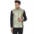 Green printed banarasi nehru-jacket