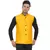 Yellow printed jacquard nehru-jacket
