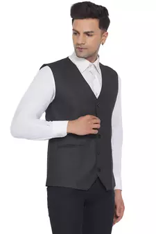 Grey plain poly cotton waist coat
