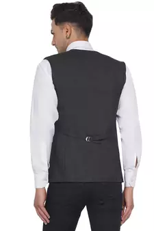 Grey plain poly cotton waist coat