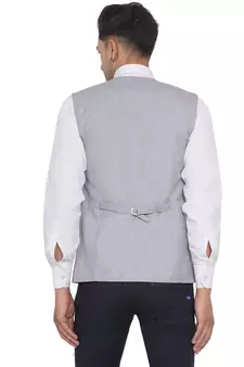 Silver plain poly cotton waist coat