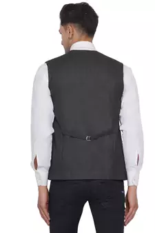 Grey plain poly cotton waist coat