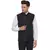 Black printed jaquard nehru-jacket