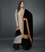Black Kashmiri Tilla Embroidered Dupatta With Palazzo Suit