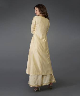 Cream Marori And Sequin Work Farshi Palazzo Suit 4