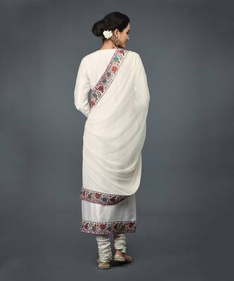 Ivory Kashmiri Kashidakari Hand Embroidered Suit 5