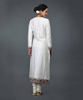 Ivory Kashmiri Kashidakari Hand Embroidered Suit 6