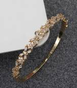 Styylo Fashion Charming American Diamond Gold Plated Floral Design Openable Bracelet, 2.6