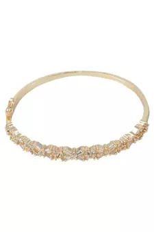 Styylo Fashion Charming American Diamond Gold Plated Floral Design Openable Bracelet, 2.6