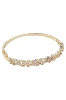 Styylo Fashion Charming American Diamond Gold Plated Floral Design Openable Bracelet, 2.6