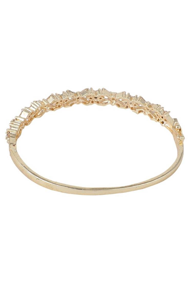 Styylo Fashion Charming American Diamond Gold Plated Floral Design Openable Bracelet, 2.6