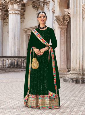 GEORGETTE ANARKALI SALWAR SUIT WITH EMBROIDERY sequin WORK PARTY WEAR SUIT 1